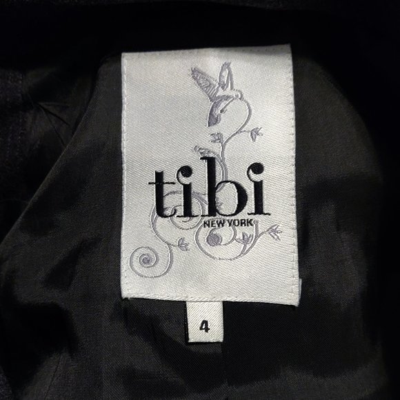 Tibi Grey Pinstripe Wool Short Coat Women's SIZE 4 - Picture 6 of 7